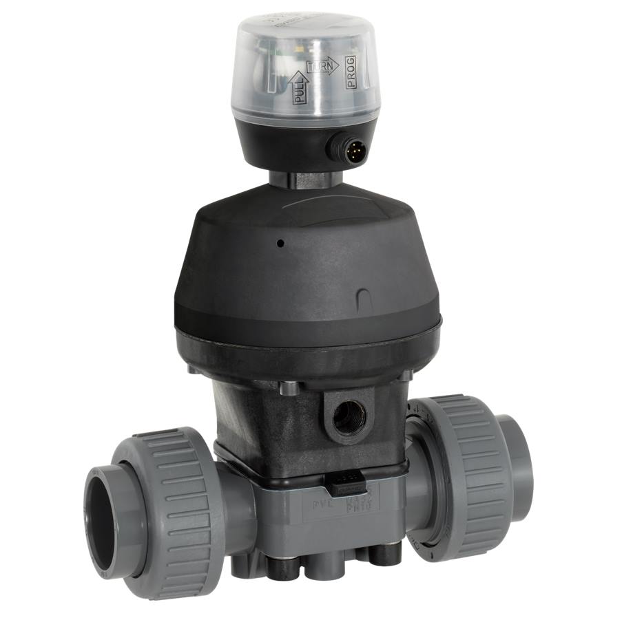 Zawory membranowe PVC-U z siłownikiem pneumatycznym GEMU