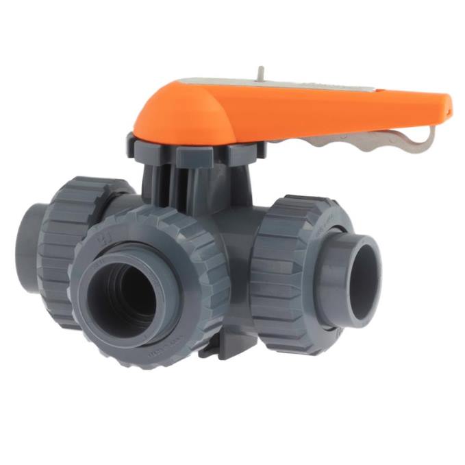 Zawory kulowe trójdrożne PVC-U Hidroten